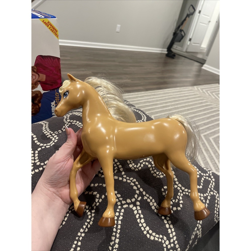 Mattel Barbie Light Brown Plastic Horse 9.75" Tall 2013 Pretend Play Horse Only